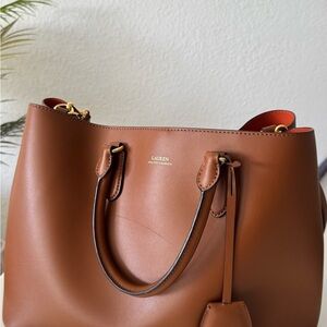 Lauren Ralph Lauren Tan Leather Tote